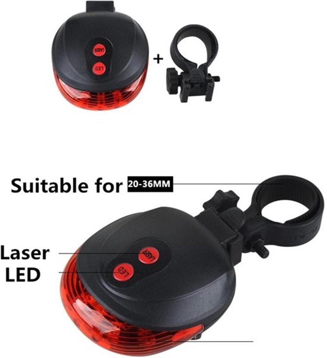 Laser achterlicht fietsverlichting