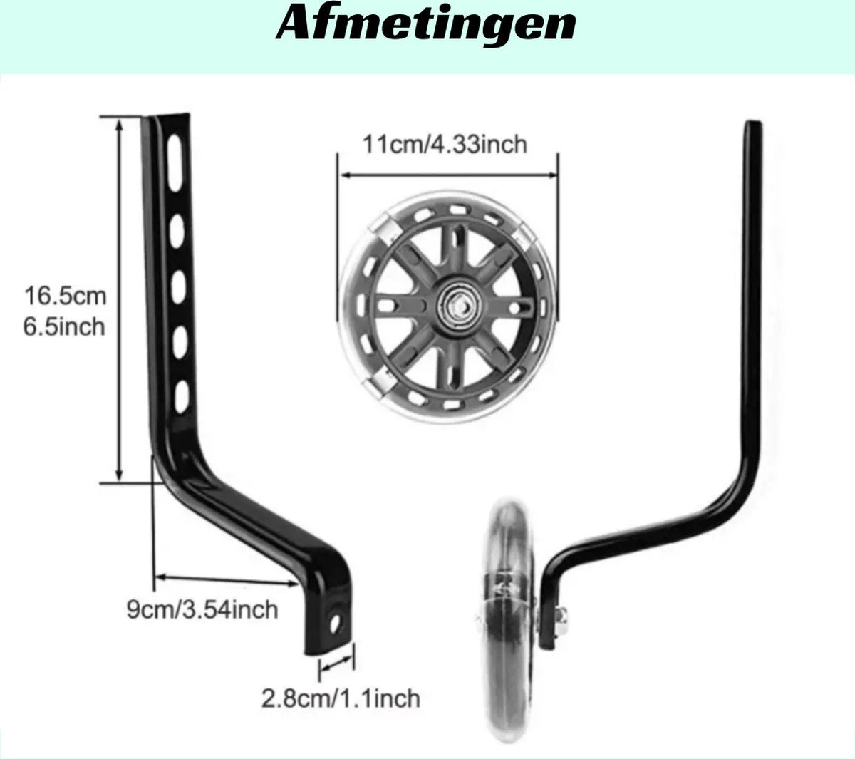 Entergoods Zijwieltjes Zwart