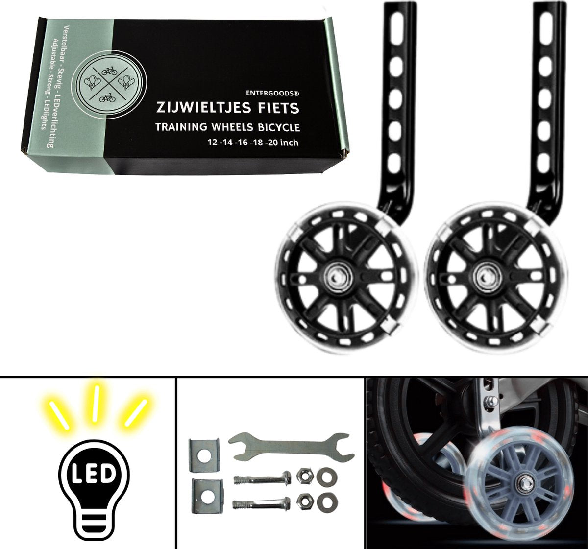 Entergoods Zijwieltjes Zwart