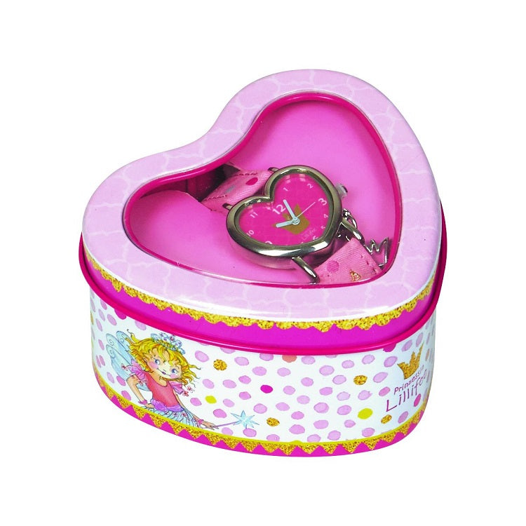 Horloge in blik (hartvorm) Lillifee