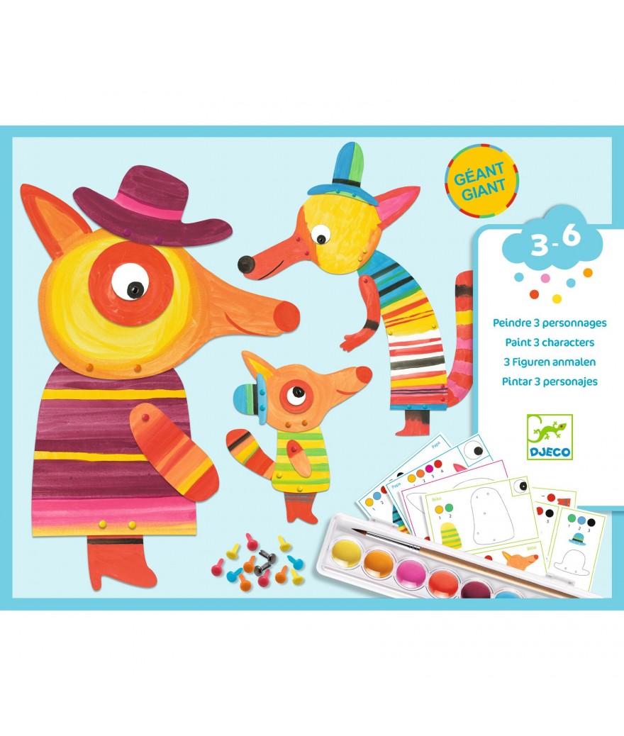 3 personages schilderen - De familie Vos