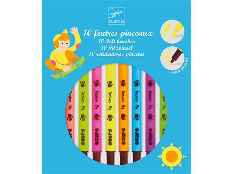 The Colours - 10 brush-tip felt pens - pop colours