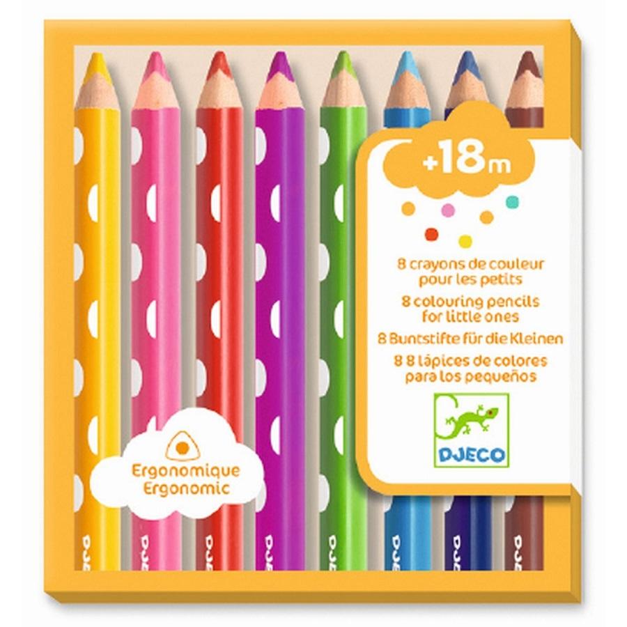 8 kleurpotloden voor jonge kinderen