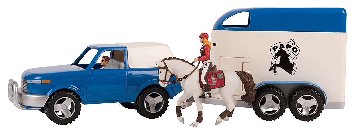 Papo Set 4 x 4 Blauw met paard en ruiter