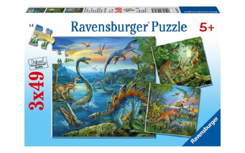 Puzzel Dinosauriërs (3 x 49)