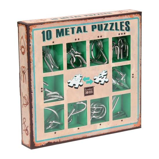 Eureka 10 Metal Puzzles Set Green