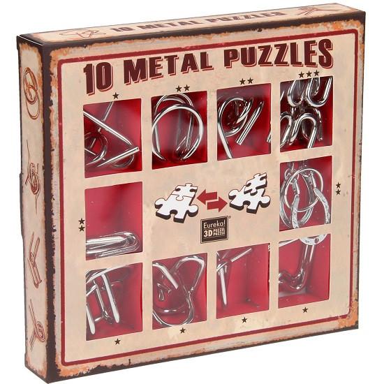 Eureka 10 Metal Puzzles Set  Red