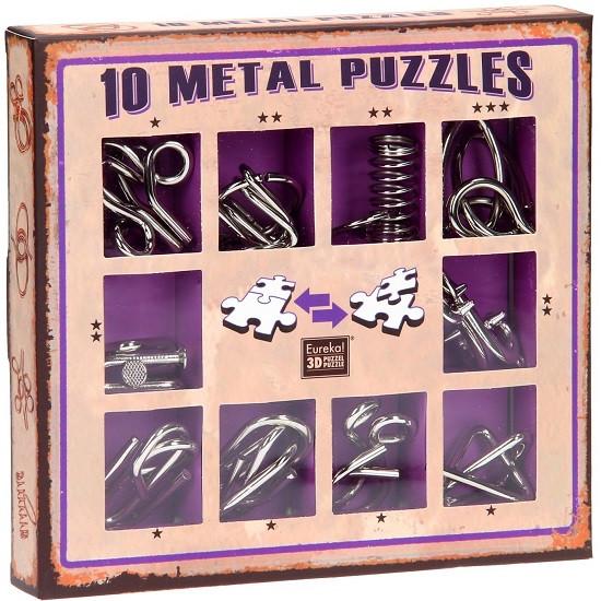 Eureka 10 Metal Puzzles Set Purple