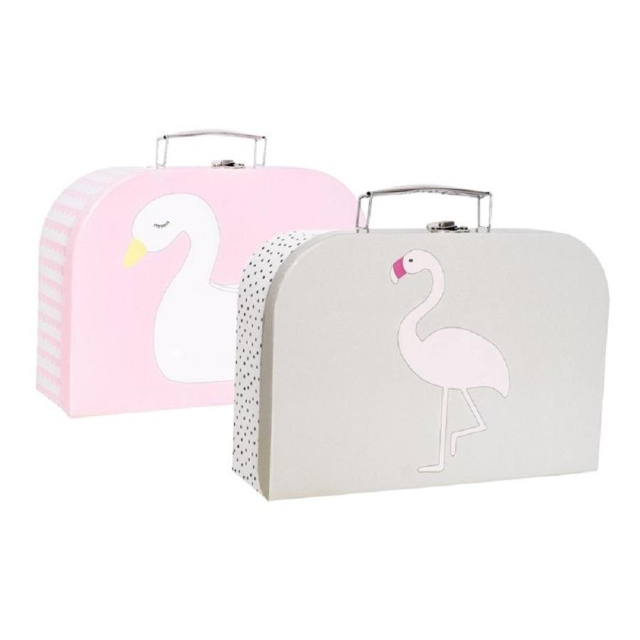 Kofferset (zwaan/flamingo)