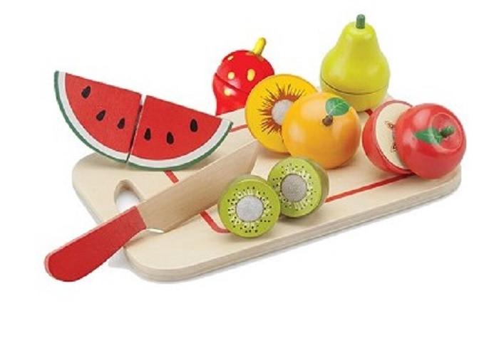 New Classic Toys - Snijset - Fruit op snijplank  -  8 stuks