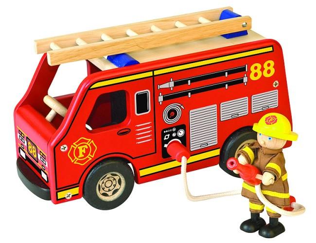 Pintoy Brandweerwagen met een brandweerman