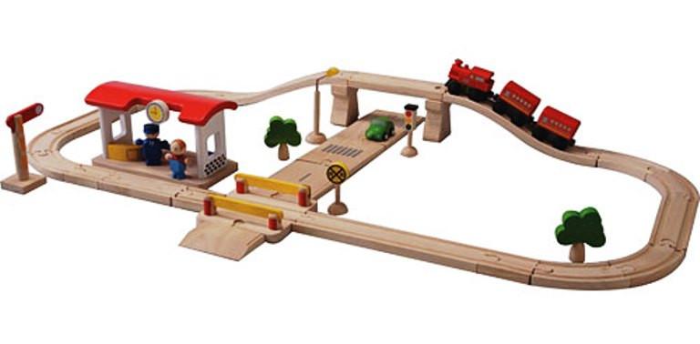 PlanToys Weg- en Spoorset - Deluxe