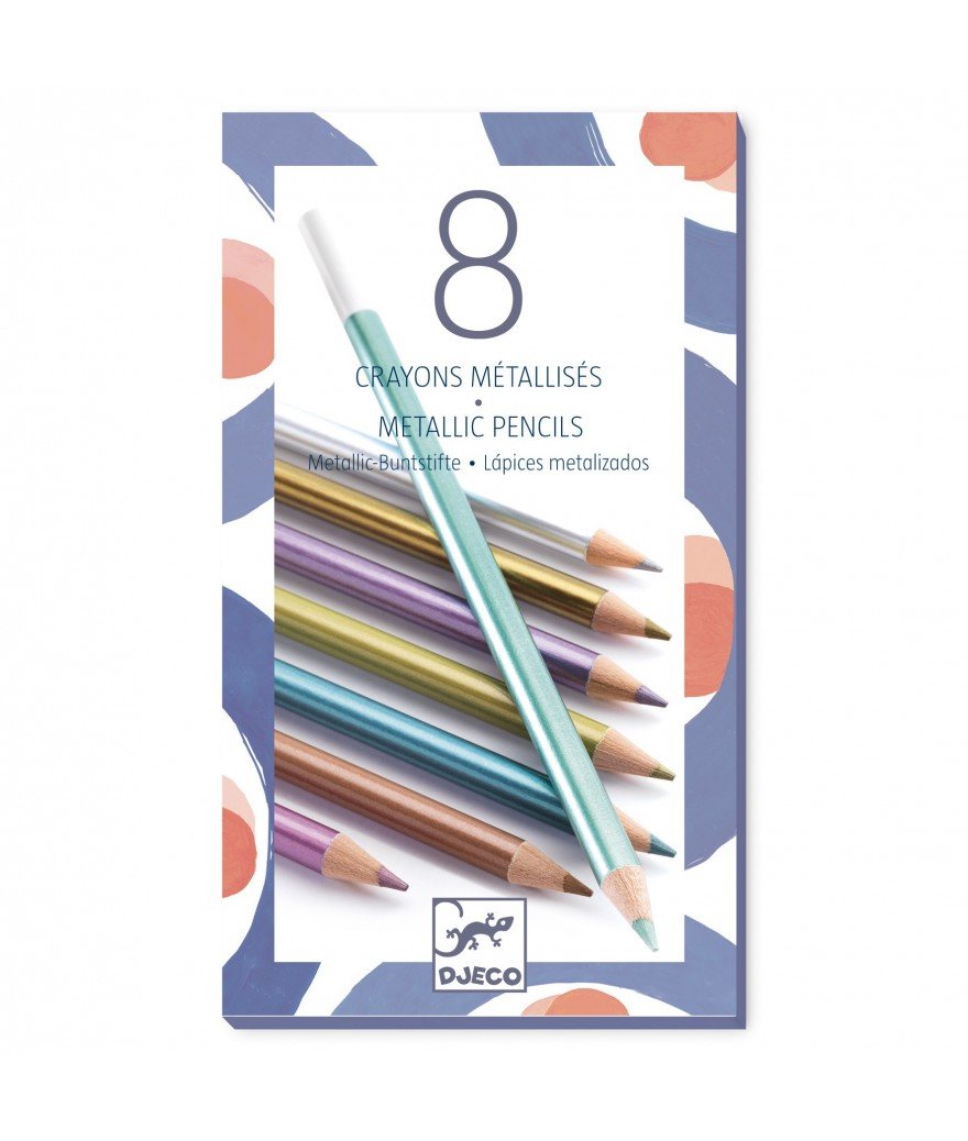 8 Metallic Potloden - Djeco