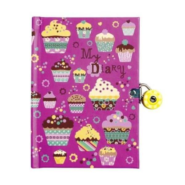 Mudpuppy Dagboek met slotje cupcakes