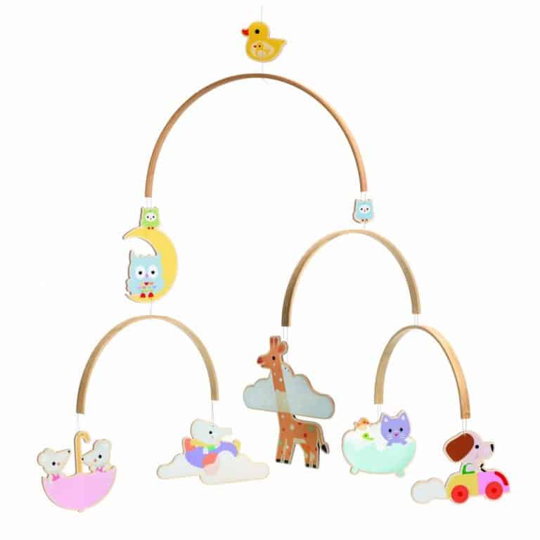 Djeco houten mobiel - Babydieren
