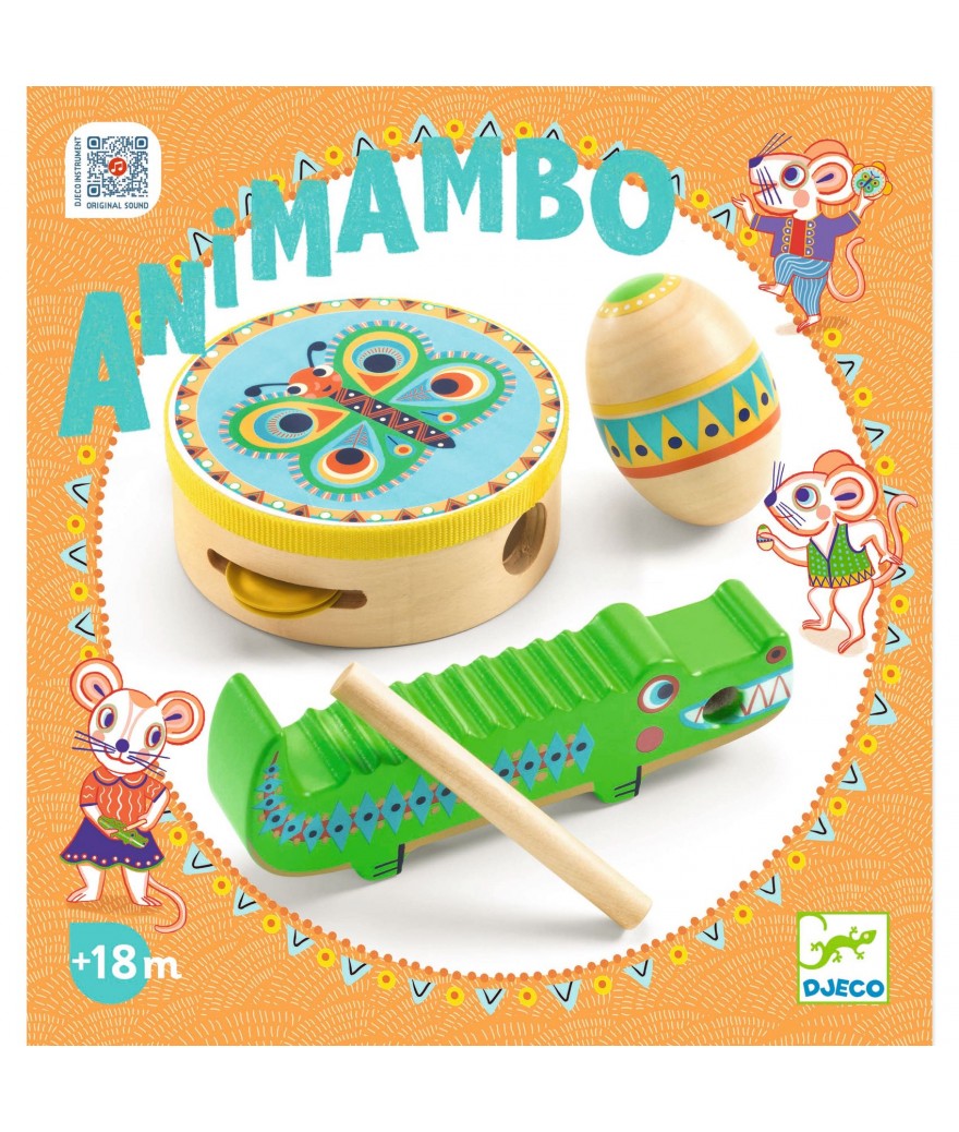 Animambo Set of percussions: tambourine, maracas, guiro