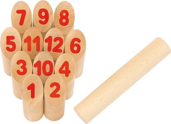 Vikingspel Kubb met nummers 13-delig in beukenhout