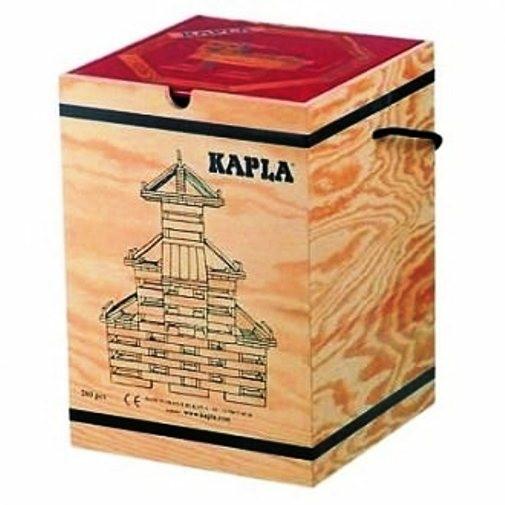 Kapla Kist met 280 plankjes (naturel) + rood voorb