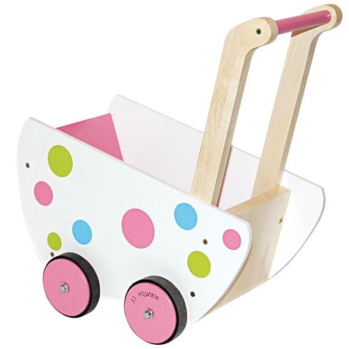 Scratch Poppenwagen met gekleurde stippen