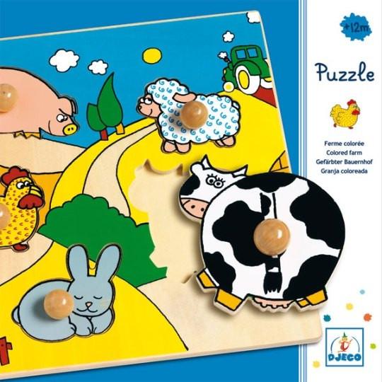 Djeco Puzzel Gekleurde boerderij