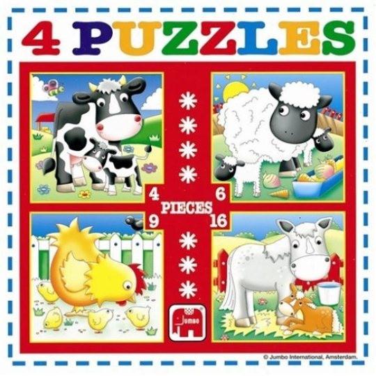 Jumbo 4 Puzzels Boerderijdieren