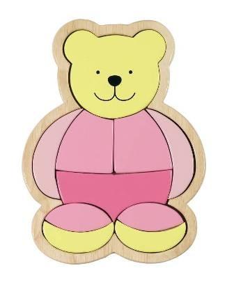 Inlegpuzzel beer roze