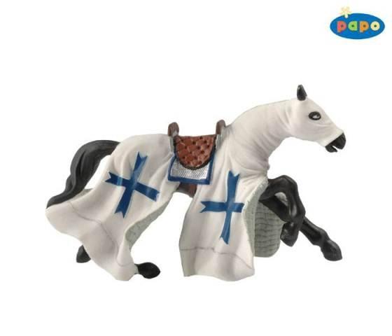 Papo Paard van de kruisvaarder (blauw)