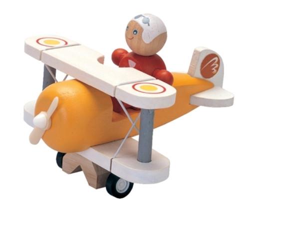 PlanToys Klassiek Vliegtuig met piloot