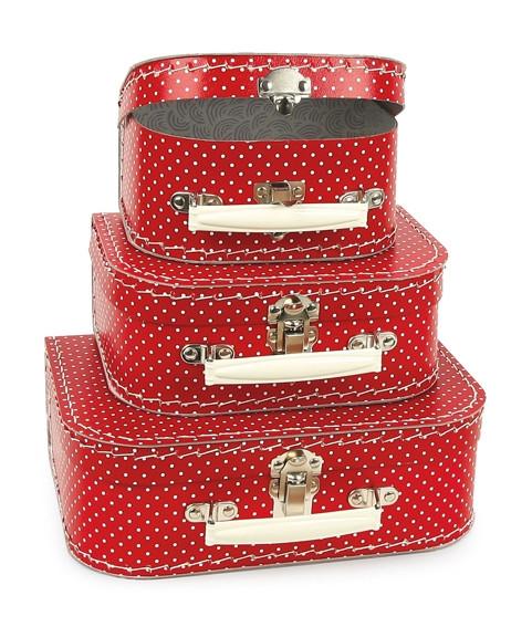 Koffertje MIDDEL (rood met kleine stippen)