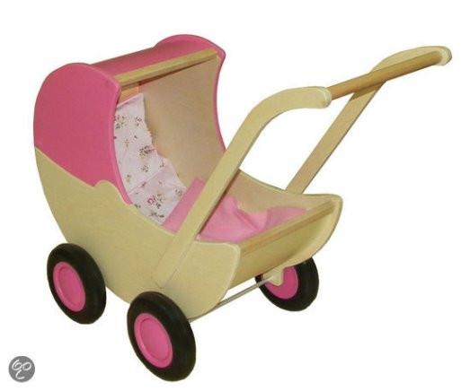 Van Dijk Toys Poppenwagen roze met bekleding