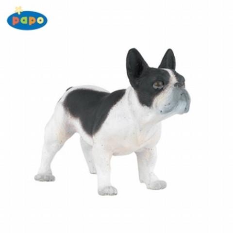 Papo Hond - zwart/witte Franse buldog
