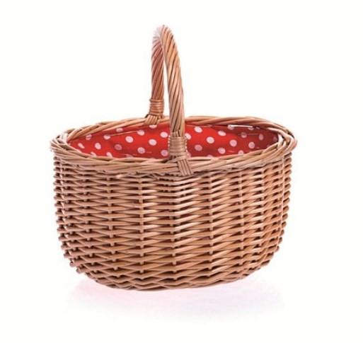 Egmont Toys Rieten mandje met rood en witte stippe