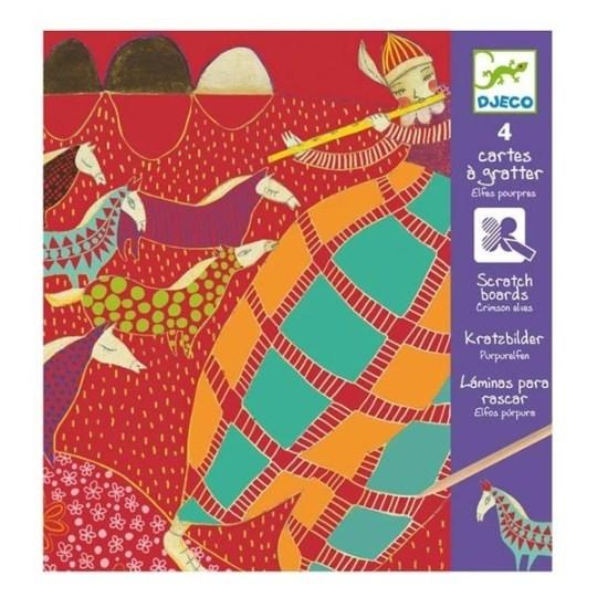 Djeco Krasfolie paarsrode elfen