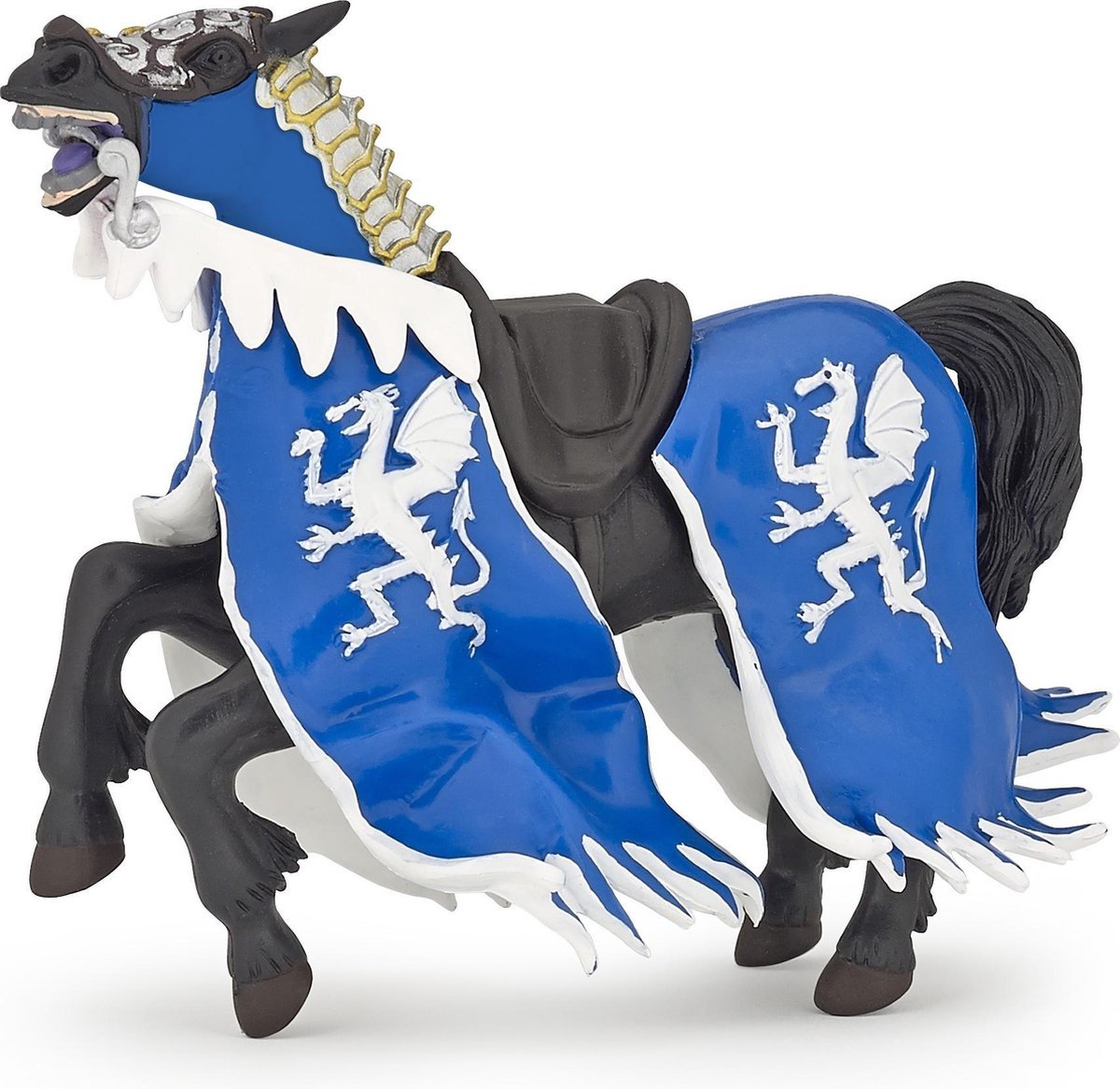 Papo Blue dragon King Horse (witte draken op blauw)