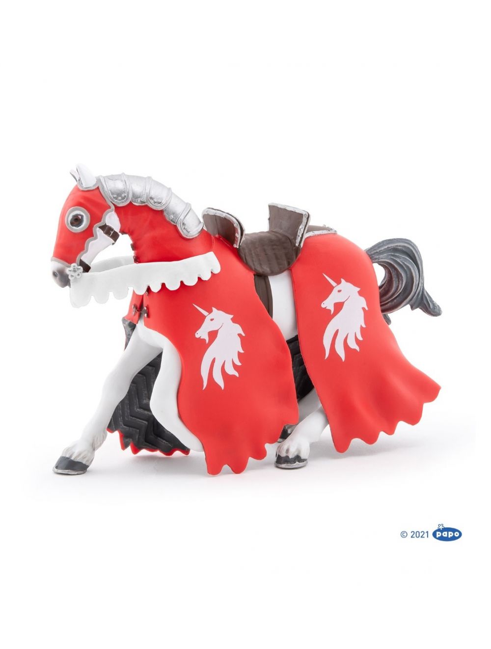 Unicorn Knight with spear horse red