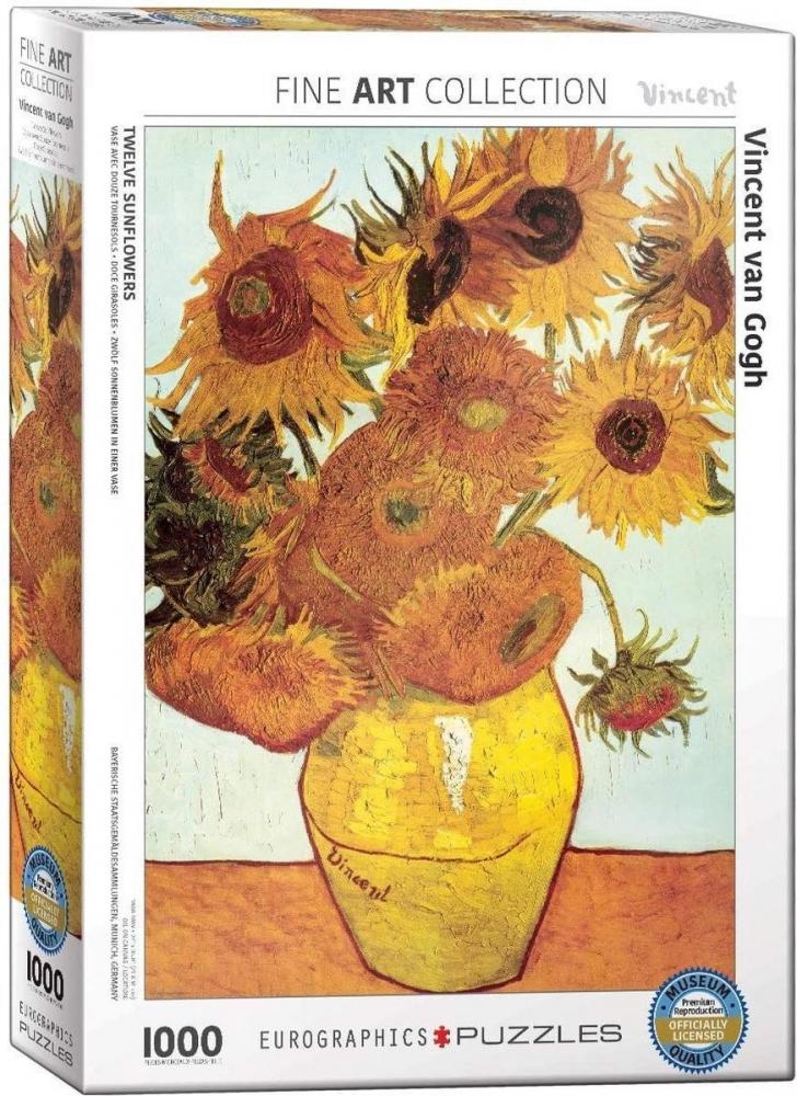 Puzzel Twelve Sunflowers - Vincent van Gogh (1000 st)